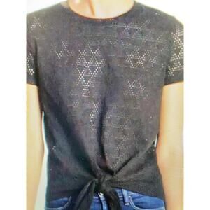 Madewell Texture & Thread XL short sleeve eyelet top